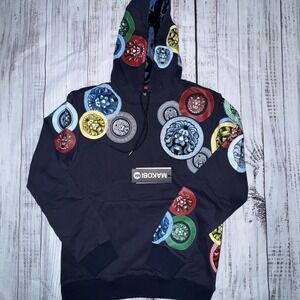 Makobi M4660 Aryeh Fleece Hoodie - Embroidered Lion Logo Medium NWT $140